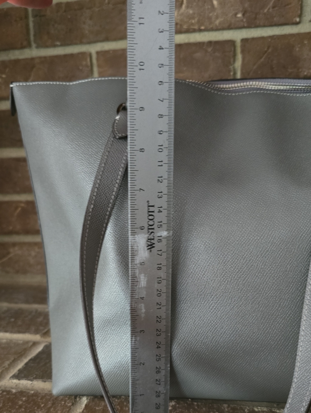 Coach Gallery Leather Tote Bag Handbag Leather Gray - Picture 6 of 7